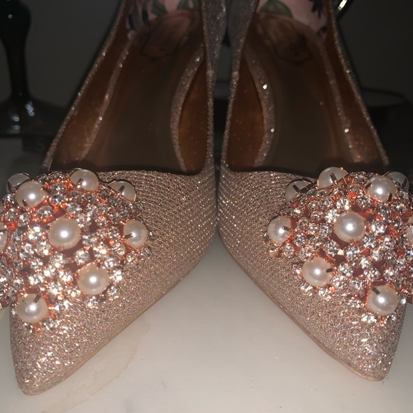 TED BAKER Cinderella Rose Gold Jeweled Heels - Picture 8 of 8